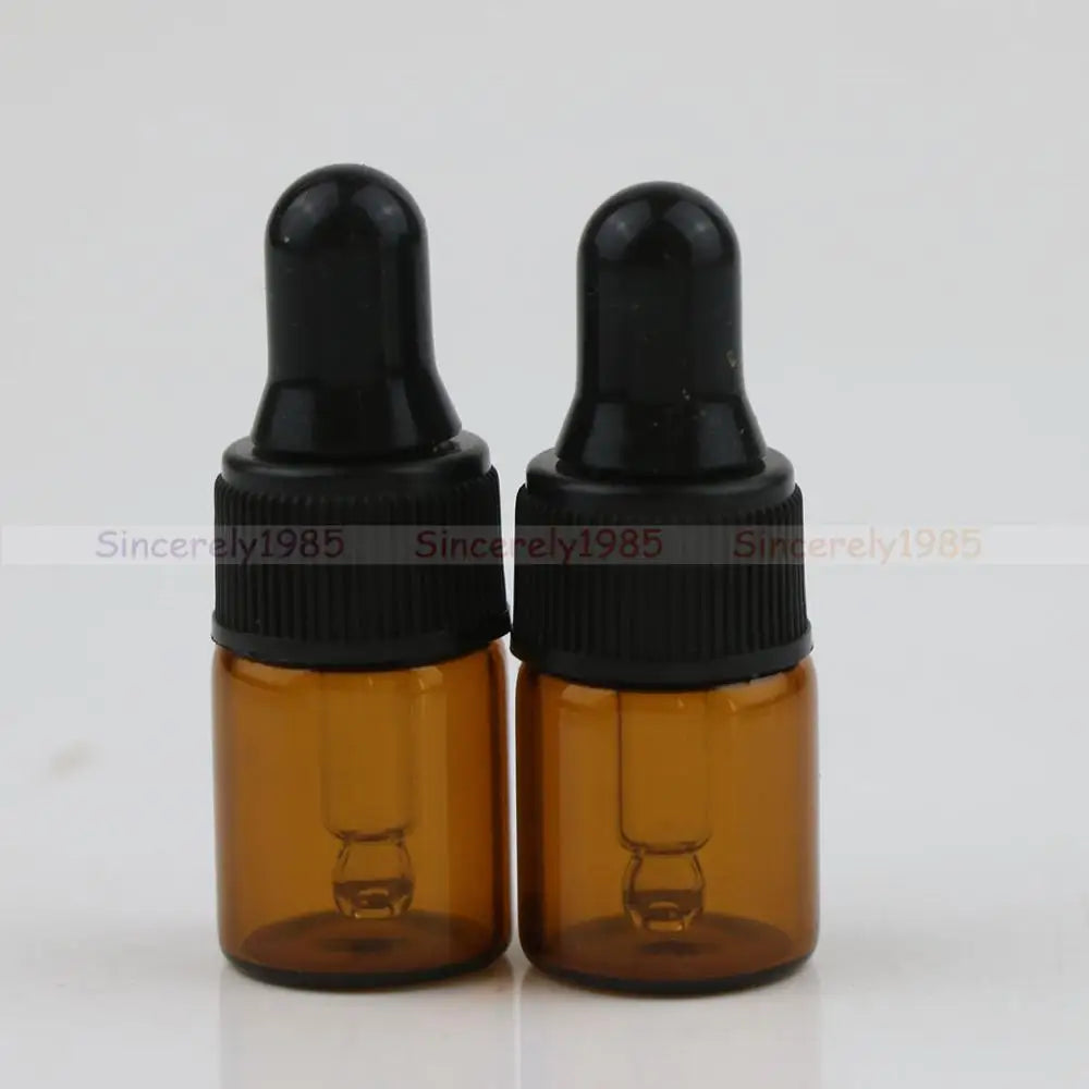 10X 1ml 2ml 3ml 5ml MIX 10 Colors Glass Dropper Bottle Refillable Portable Essential Oils Sample Vials Perfume Pipette Bottles