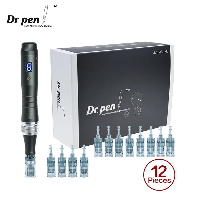 Authentic Dr pen Ultima M8 Microneedling With 12 pcs Needles Face Care Wireless Derma Pen Beuty Machine