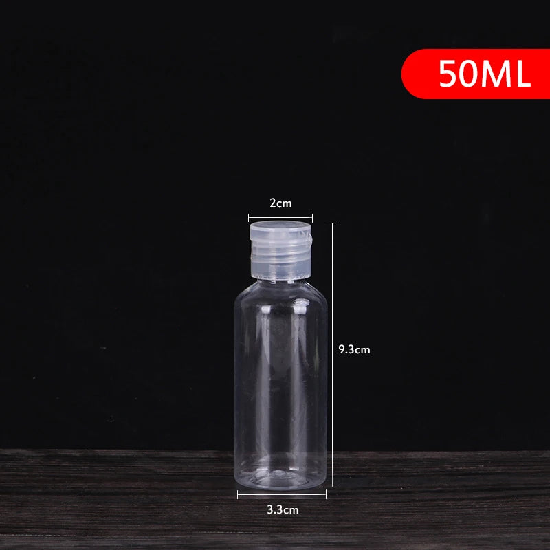 1pcs 5ml - 250ml Plastic PET Clear Flip Lid Lotion Bottles Refillable Empty Plastic Sample Bottle Butterfly Cap Makeup Tool