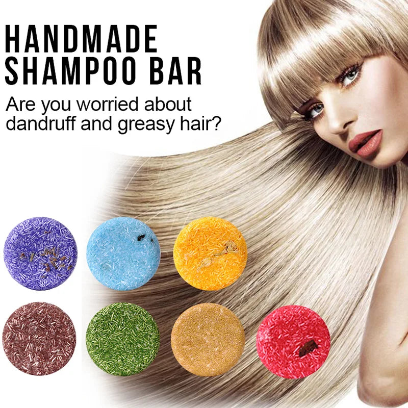 Purc Natural Shampoo Bar Soap Hair Prevent Hair Loss Moisturizing Repair Damage Anti-Dandruff Treatment Hair Care Handmade 60G