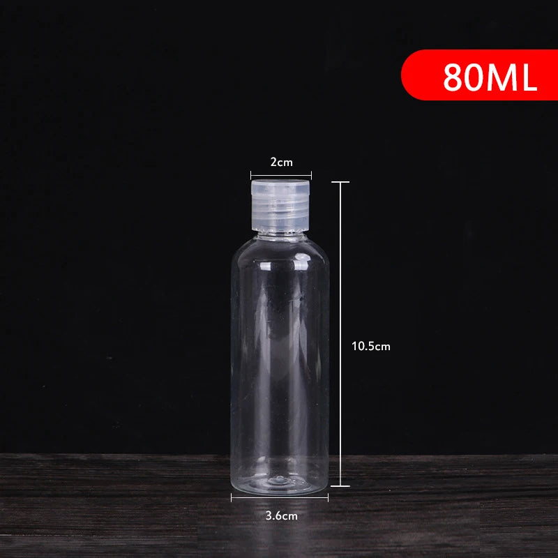 1pcs 5ml - 250ml Plastic PET Clear Flip Lid Lotion Bottles Refillable Empty Plastic Sample Bottle Butterfly Cap Makeup Tool