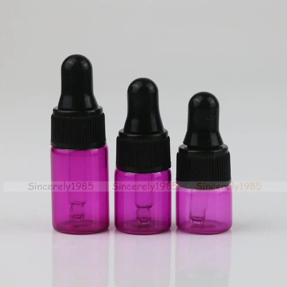 10X 1ml 2ml 3ml 5ml MIX 10 Colors Glass Dropper Bottle Refillable Portable Essential Oils Sample Vials Perfume Pipette Bottles