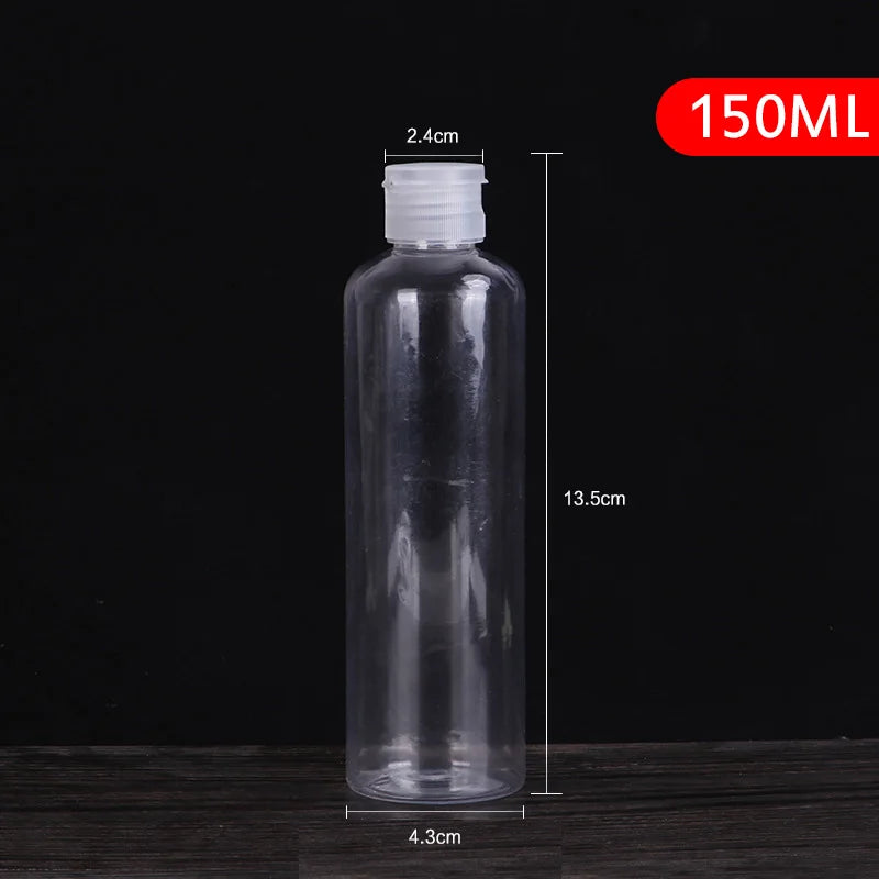 1pcs 5ml - 250ml Plastic PET Clear Flip Lid Lotion Bottles Refillable Empty Plastic Sample Bottle Butterfly Cap Makeup Tool