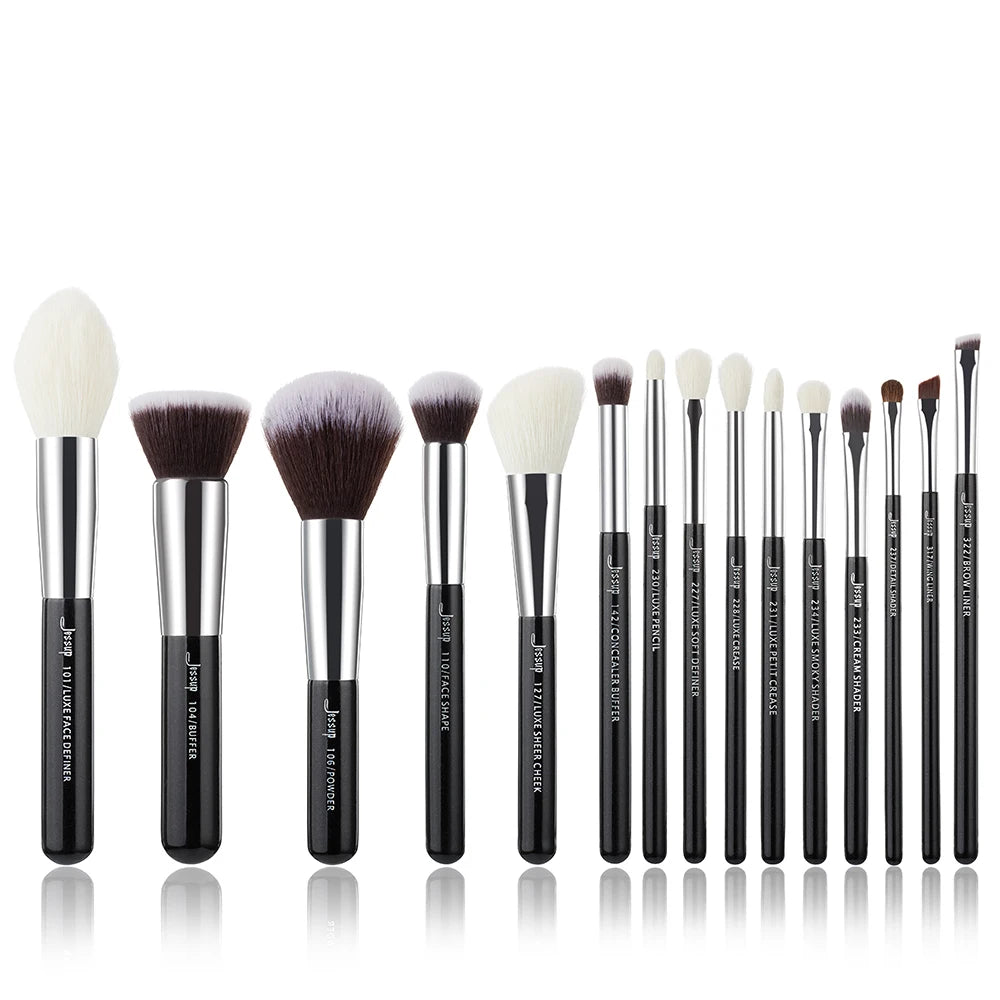 Jessup Makeup brushes 15- 25pcs Make up Brush set Professional Natural Synthetic Foundation Powder Contour Blending Eyeshadow