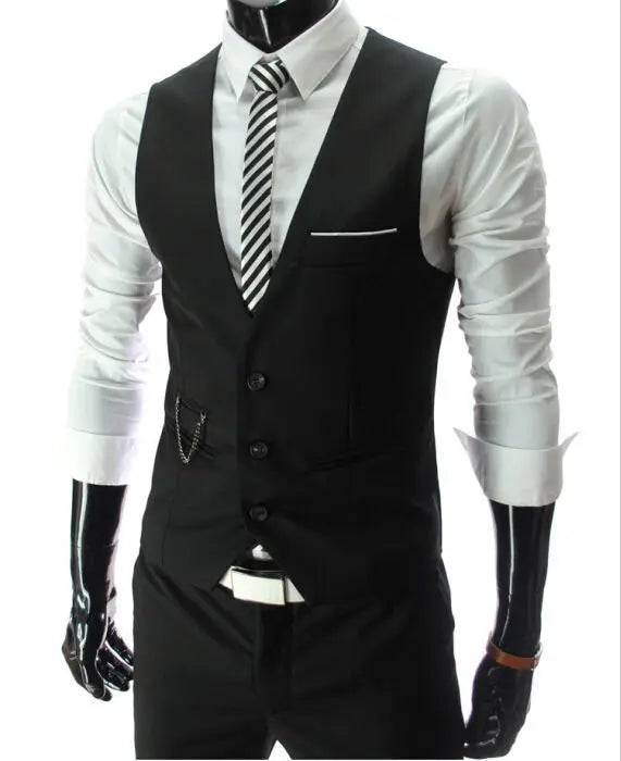 2024 New Grey Dress Vests Slim Fit Mens Suit Vest Casual Sleeveless Waistcoat Gilet Homme Formal Business Jacket Male