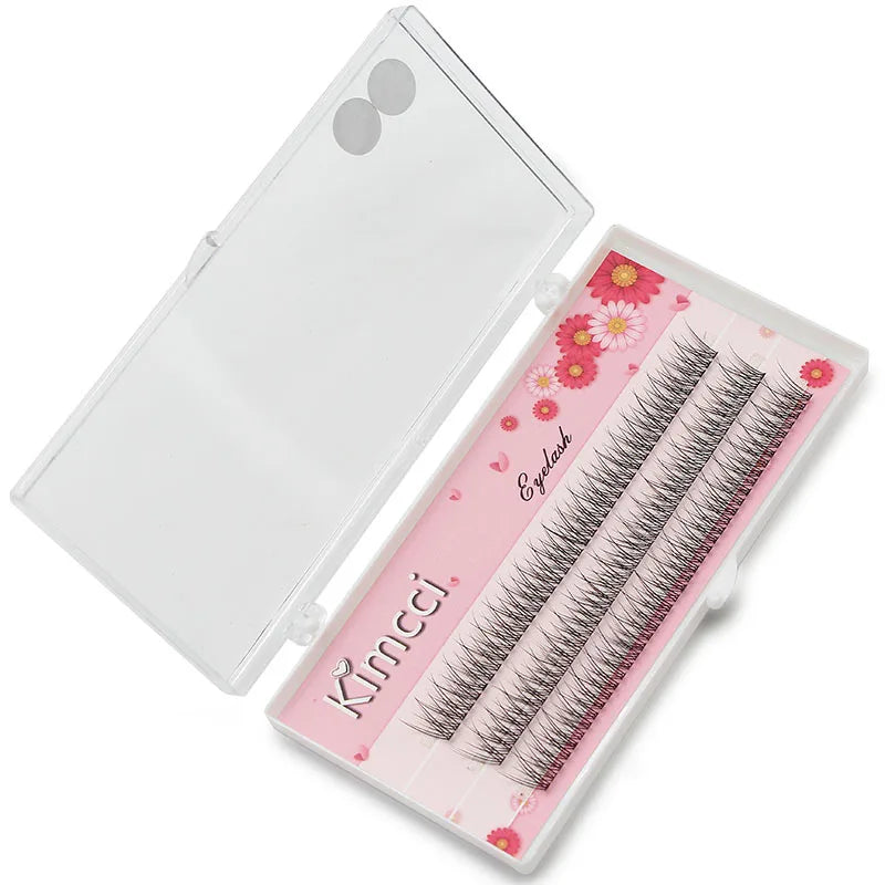 Kimcci 120pcs Premium Mink Individual Dovetail Eyelash Extension Natural 3D Cluster Eyelashes Professional Makeup Flared Lashes