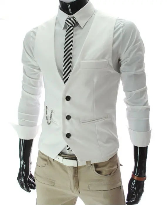 2024 New Grey Dress Vests Slim Fit Mens Suit Vest Casual Sleeveless Waistcoat Gilet Homme Formal Business Jacket Male