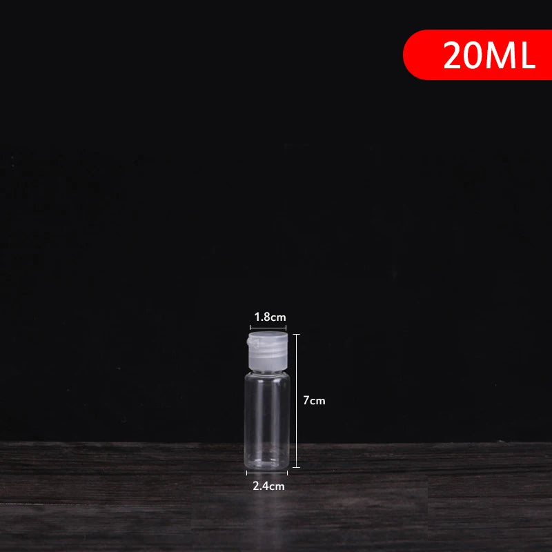 1pcs 5ml - 250ml Plastic PET Clear Flip Lid Lotion Bottles Refillable Empty Plastic Sample Bottle Butterfly Cap Makeup Tool