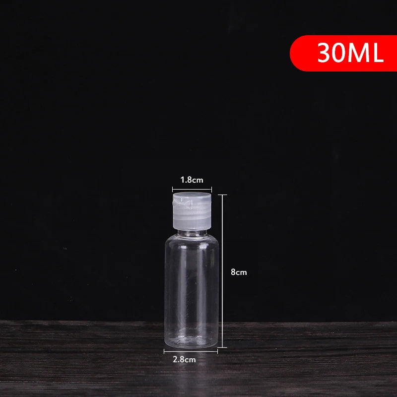 1pcs 5ml - 250ml Plastic PET Clear Flip Lid Lotion Bottles Refillable Empty Plastic Sample Bottle Butterfly Cap Makeup Tool