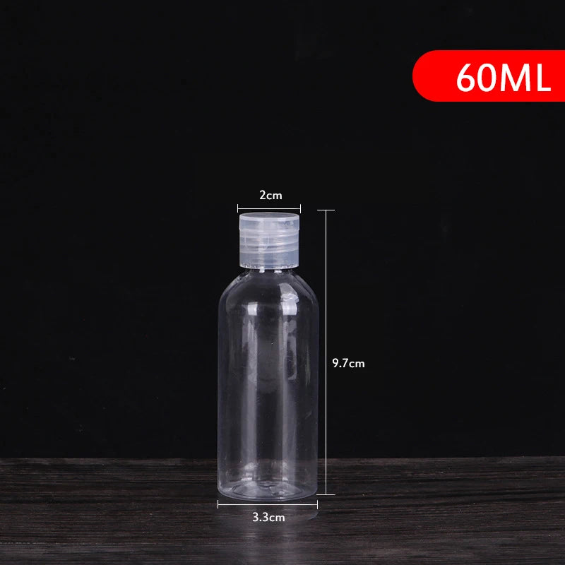 1pcs 5ml - 250ml Plastic PET Clear Flip Lid Lotion Bottles Refillable Empty Plastic Sample Bottle Butterfly Cap Makeup Tool