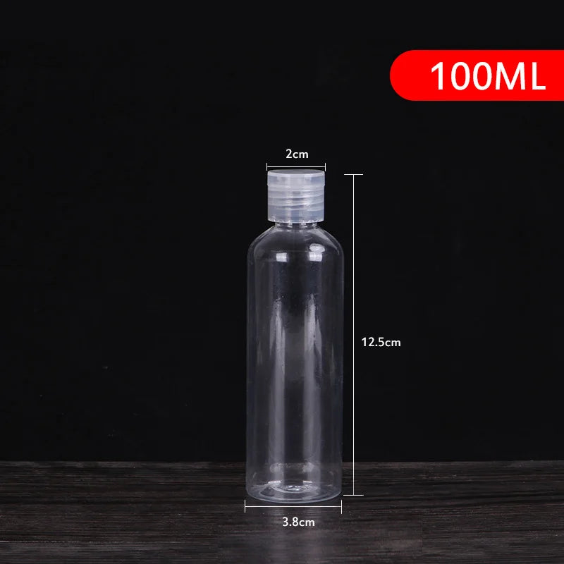 1pcs 5ml - 250ml Plastic PET Clear Flip Lid Lotion Bottles Refillable Empty Plastic Sample Bottle Butterfly Cap Makeup Tool