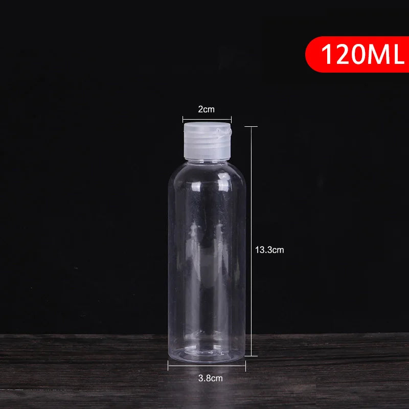 1pcs 5ml - 250ml Plastic PET Clear Flip Lid Lotion Bottles Refillable Empty Plastic Sample Bottle Butterfly Cap Makeup Tool