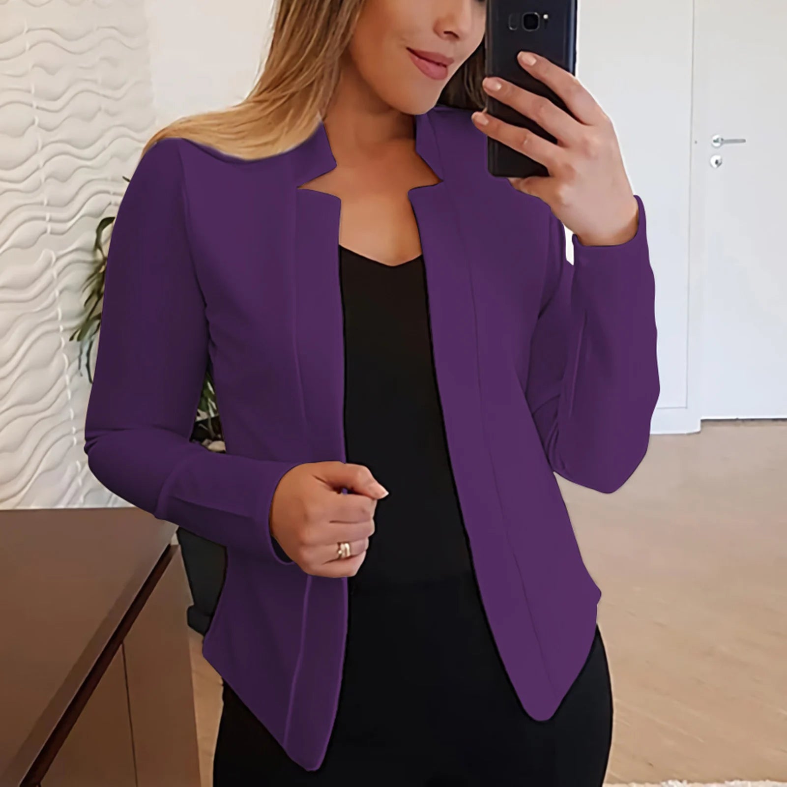 Trendy Women Blazer Slim Fit Business Outwear Plus Size Spring Coat  OL Style Lady Blazer for Work Mujer 2022 Fashion Ins