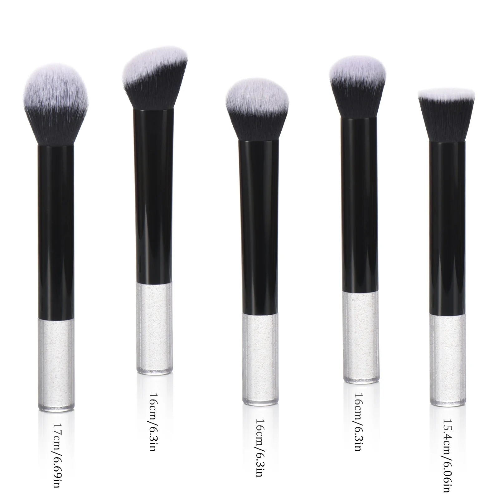 KOSMETYKI Makeup Brush Set - Premium Synthetic Foundation, Powder, Contour, Eyeshadow & Brow Brushes With Translucent Handles