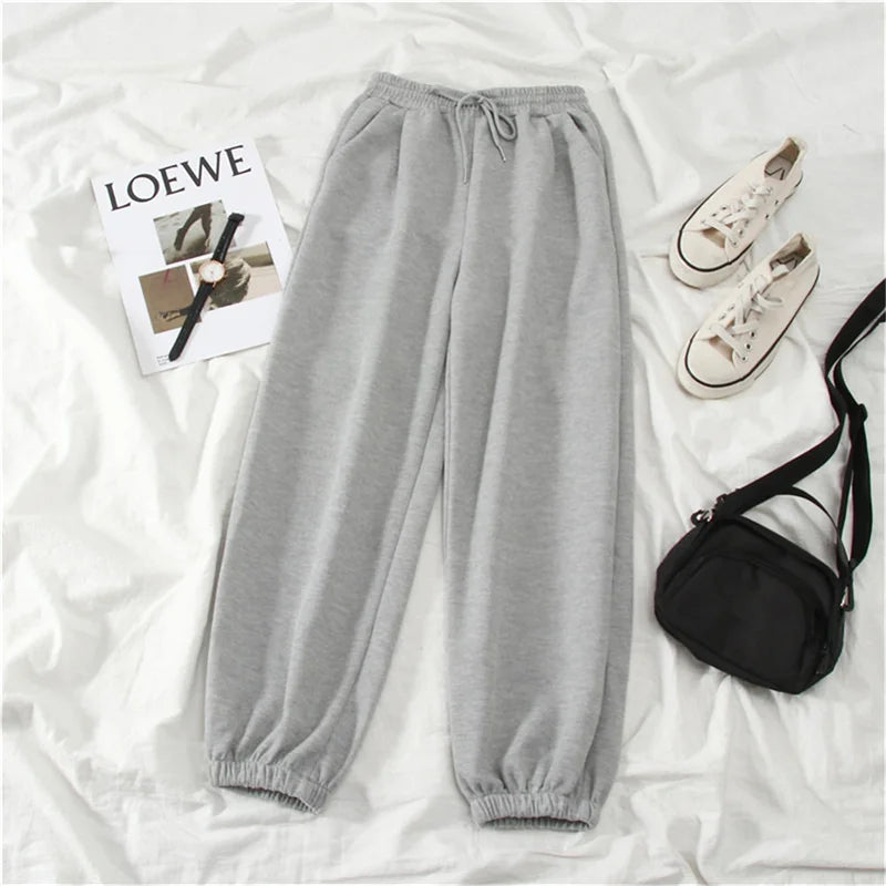 Gray women Sweatpants Autumn New Baggy Fashion Oversize Sports Pants Black winter thick Joggers Streetwear Trousers