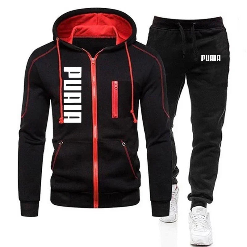 Korea Men Jacket Tracksuit Casual Sports Suit Men's Set 2023 Autumn Winter Two Pieces Set Mens Sportswear Plus Pants Suit