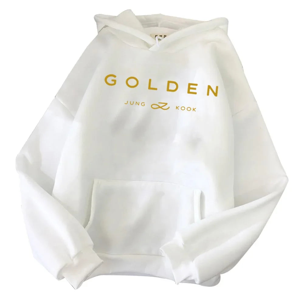 2024 Hot Hoodie Jungkook Kpop Hoodie Vintage Sweatshirt Sudaderas Winter Warm Golden Album Merch Unisex Hoodies Man Woman