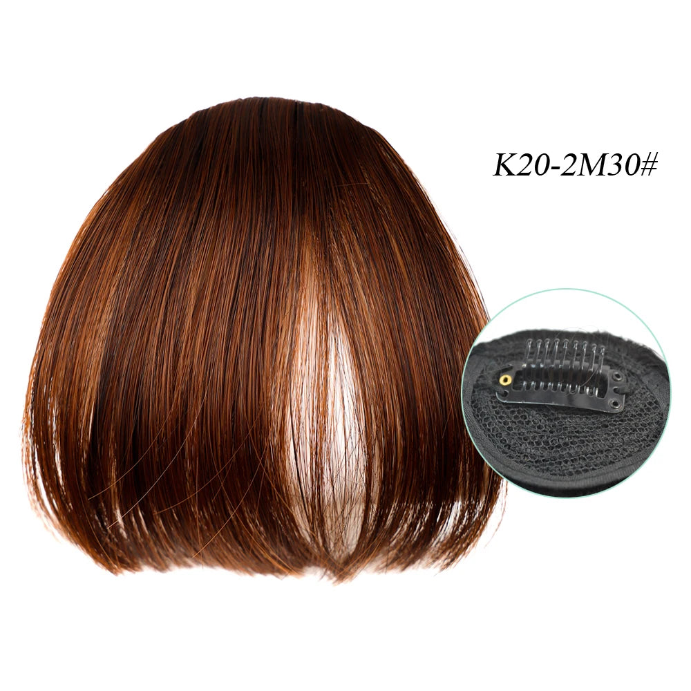 Synthetic Air Bangs Natural Short Brown Black Fake Hair Fringe Extension 1 Clip In Hairpieces Accessories For Women Girl