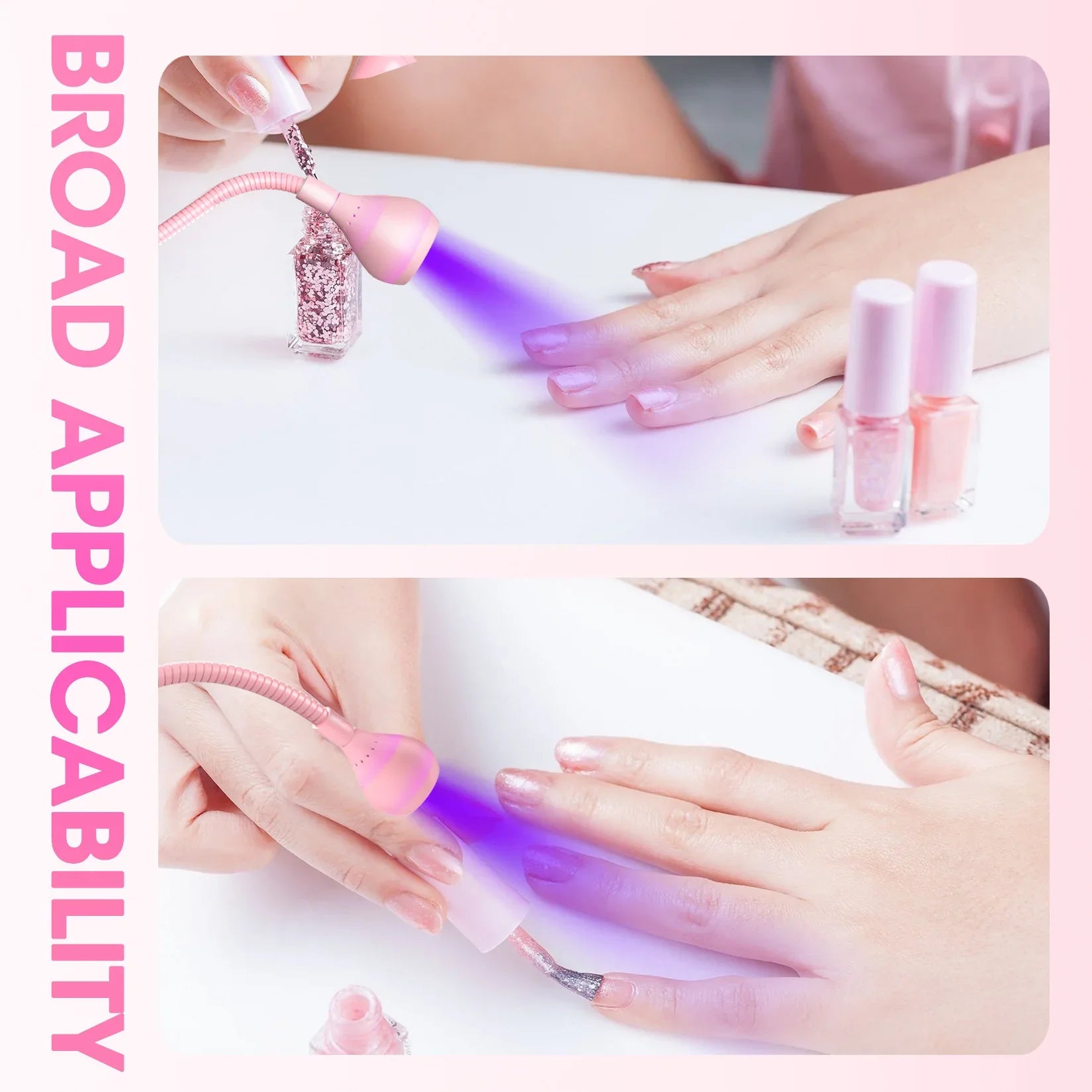 Nail Dryer Light UV Nail lamp 395nm Wavelength Clip-on Desk Mini USB For Gel Nails ongle Manicure Salon Tools