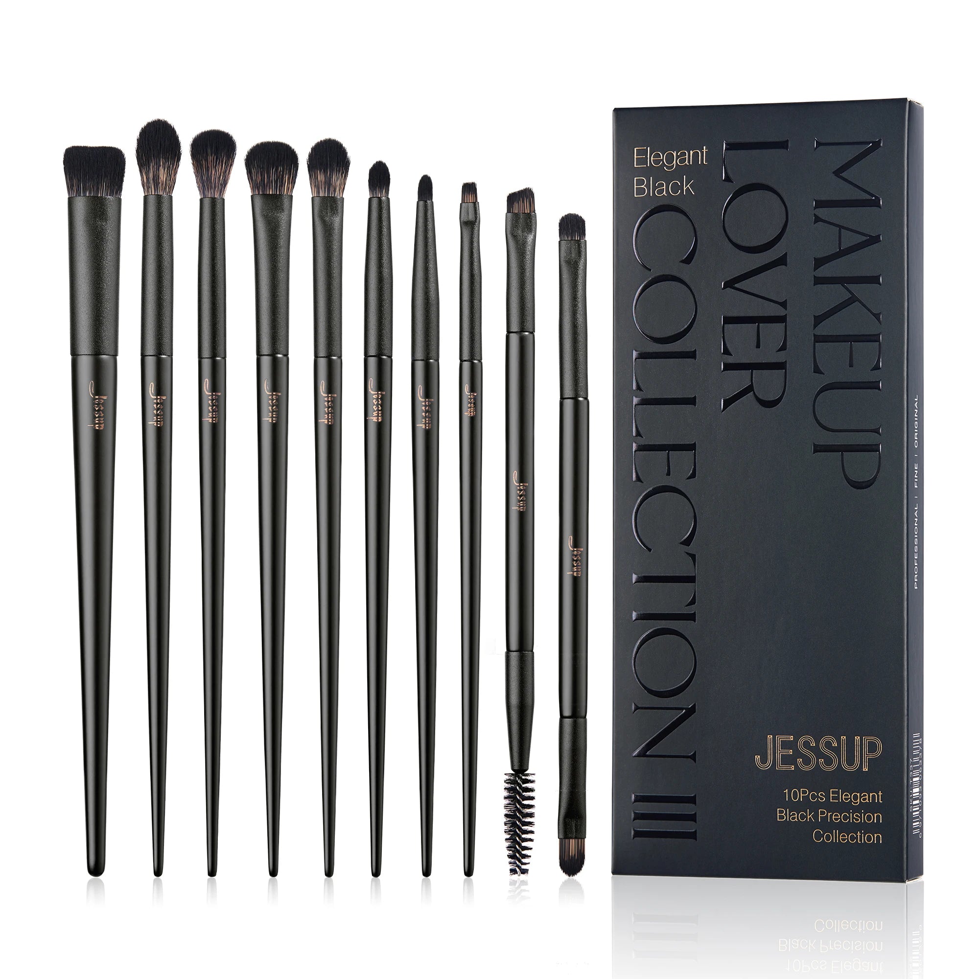 Jessup Makeup Brushes 10-14pc Makeup Brush set Synthetic Foundation Brush Powder Contour Eyeshadow Liner Blending Highlight T329