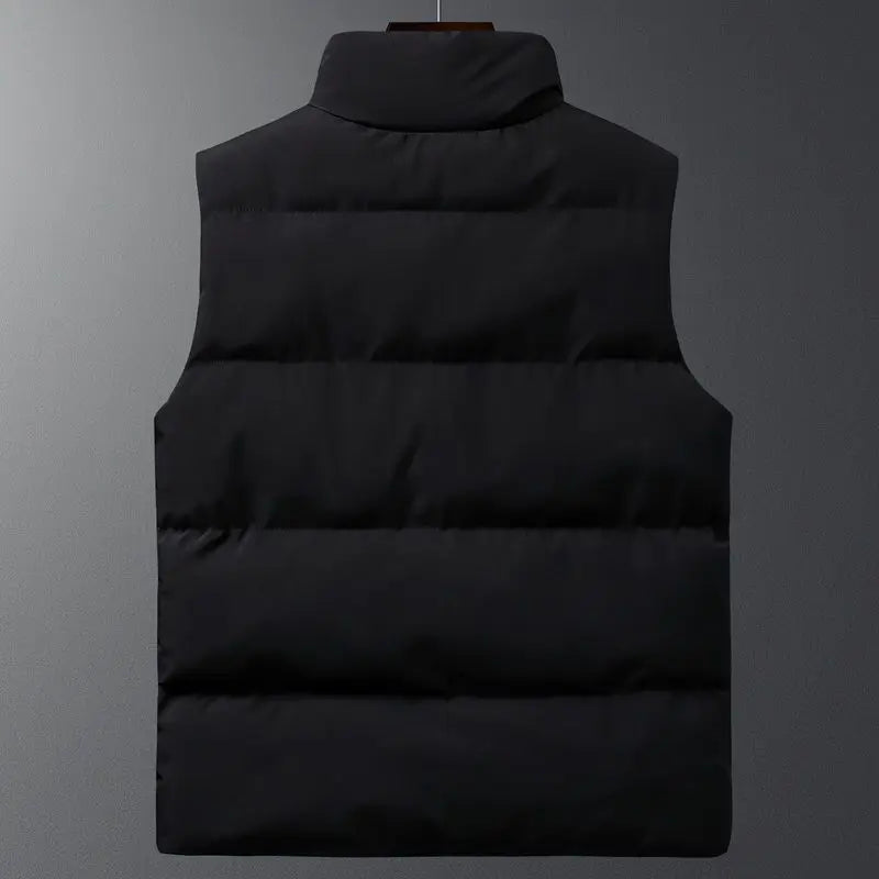 Winter Mens Vest Jacket Warm Sleeveless Waistcoat Casual Down Cotton Light Thicken Zipper Coat Trend Stand Collar Vest Jacket