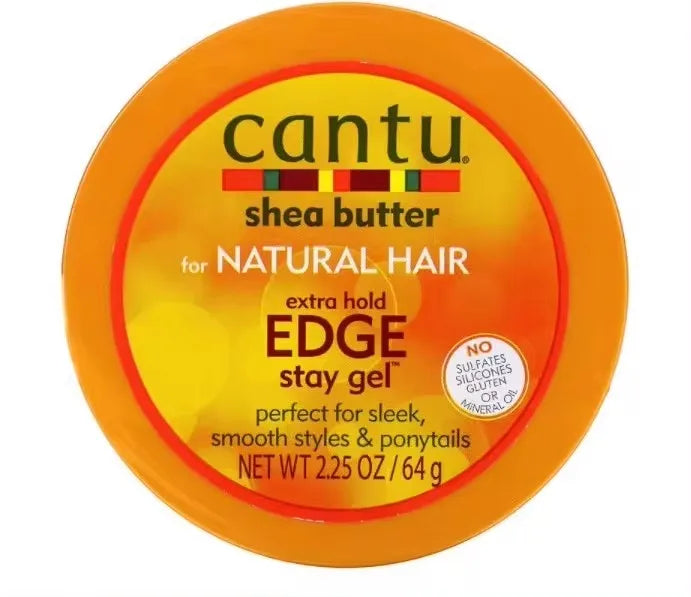 Cantu Edge Control StayGel Shampoo Conditioner Coconut Curling Cream for Natural Curls Coils Waves with Shea Butter Moisturizing