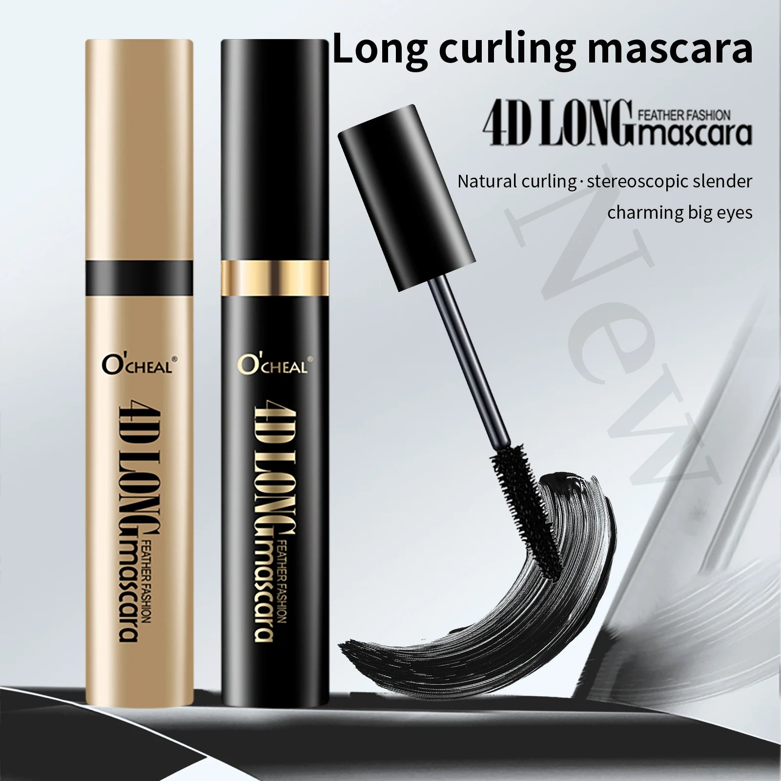 O‘CHEAL 4D Silk Fiber Black Mascara Waterproof Volumizing Curling Mascara Lengthening Mascara Long Lasting Fuller Lashes Makeup