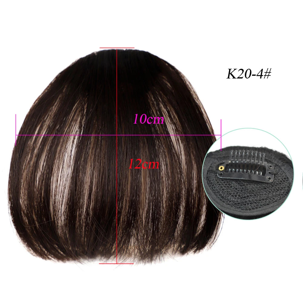 Synthetic Air Bangs Natural Short Brown Black Fake Hair Fringe Extension 1 Clip In Hairpieces Accessories For Women Girl