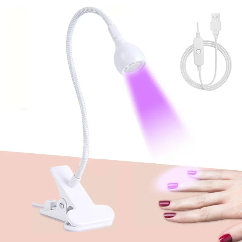 Nail Dryer Light UV Nail lamp 395nm Wavelength Clip-on Desk Mini USB For Gel Nails ongle Manicure Salon Tools