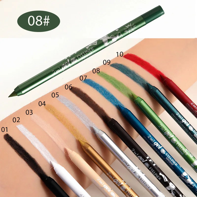 Waterproof Eyeliner Long Lasting Pencil Colourful Pigment Blue Black White Color Gel Eye Liner Pen Makeup Eye Beauty Cosmetics