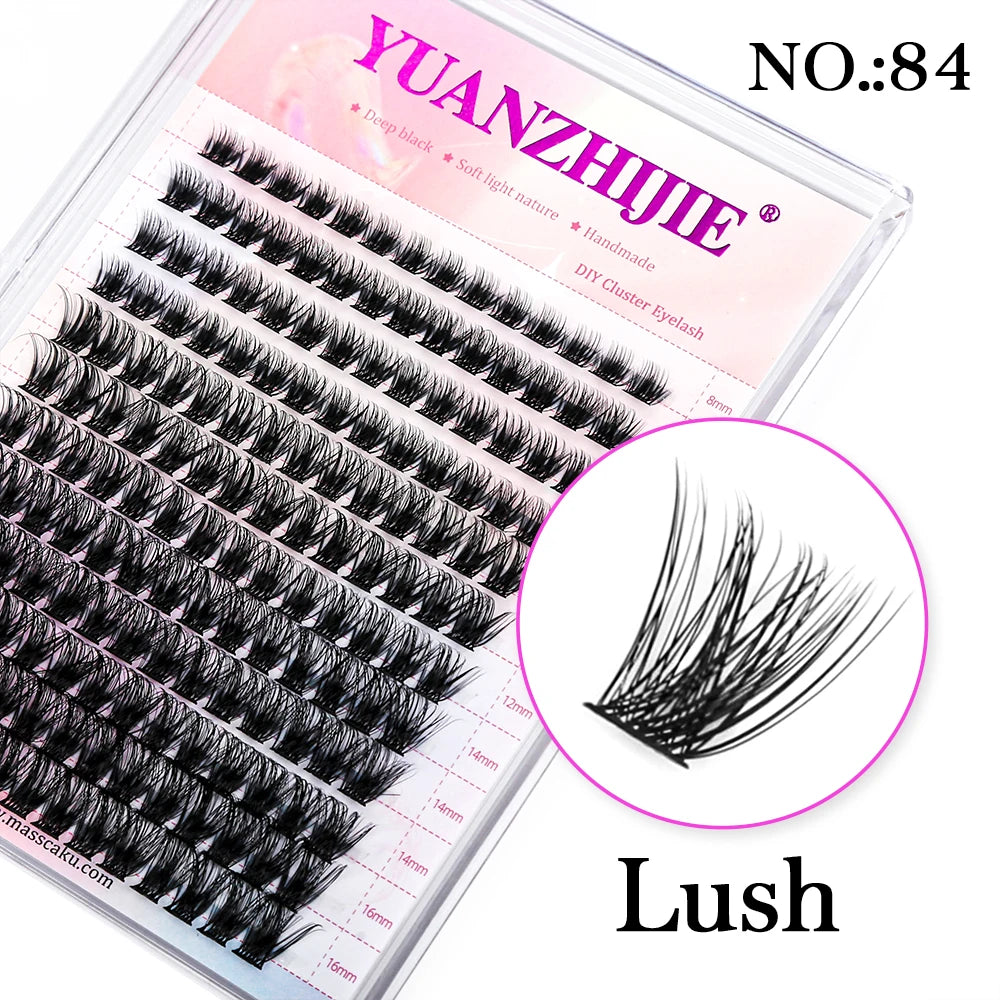 12Lines YUANZHIJIE Segmented Faux Individual Eyelashes Kit lash Strip Easy to Makeup at Home High-end Quality Lashes Extension