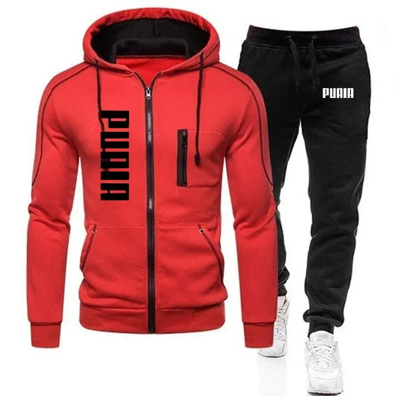 Korea Men Jacket Tracksuit Casual Sports Suit Men's Set 2023 Autumn Winter Two Pieces Set Mens Sportswear Plus Pants Suit