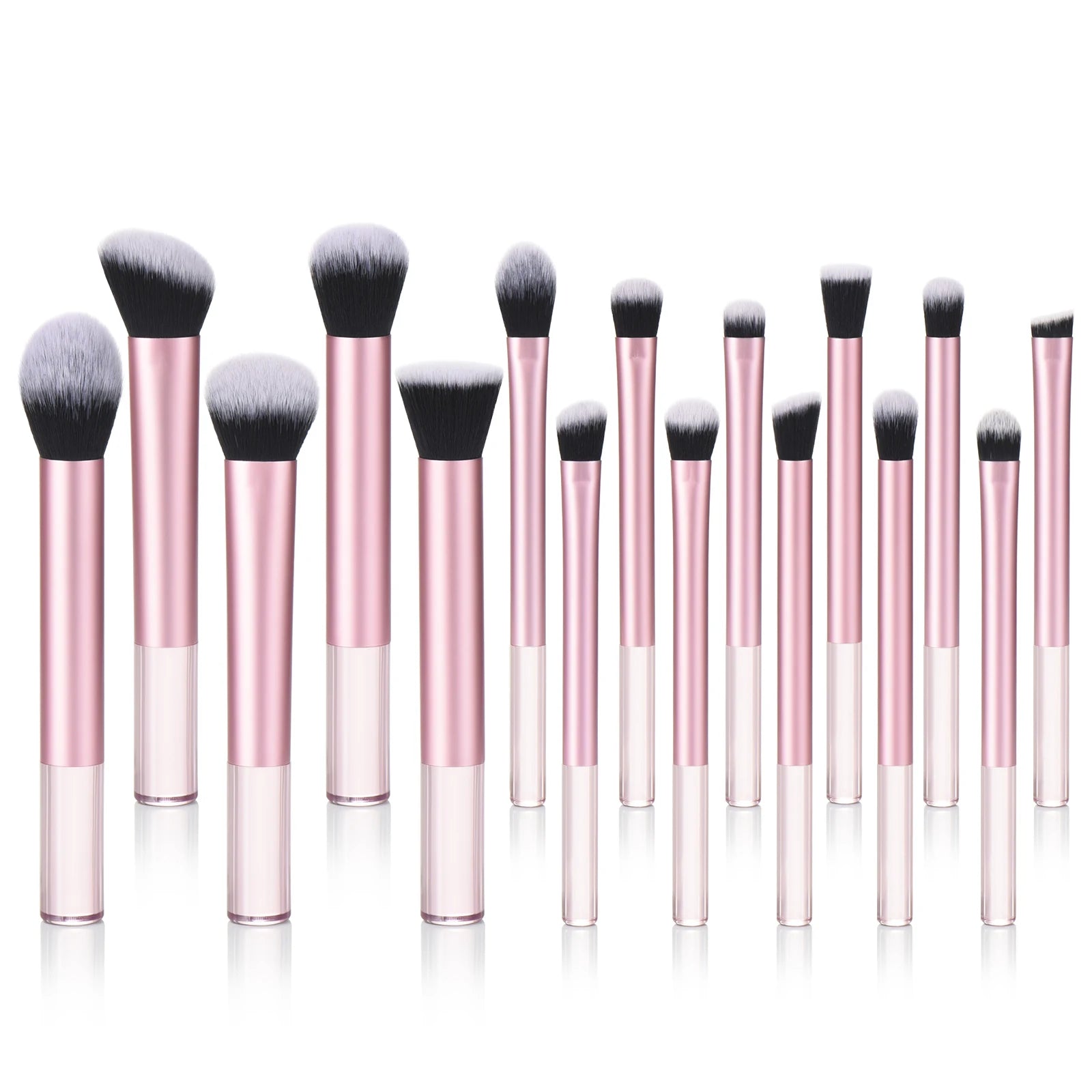 KOSMETYKI Makeup Brush Set - Premium Synthetic Foundation, Powder, Contour, Eyeshadow & Brow Brushes With Translucent Handles