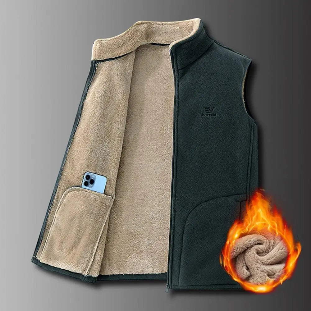 Plus Size Cashmere Men Sleeveless Vest Jackets Fashion Wool Male Cotton-Padded Coats Warm Waistcoats Clothing 4XL