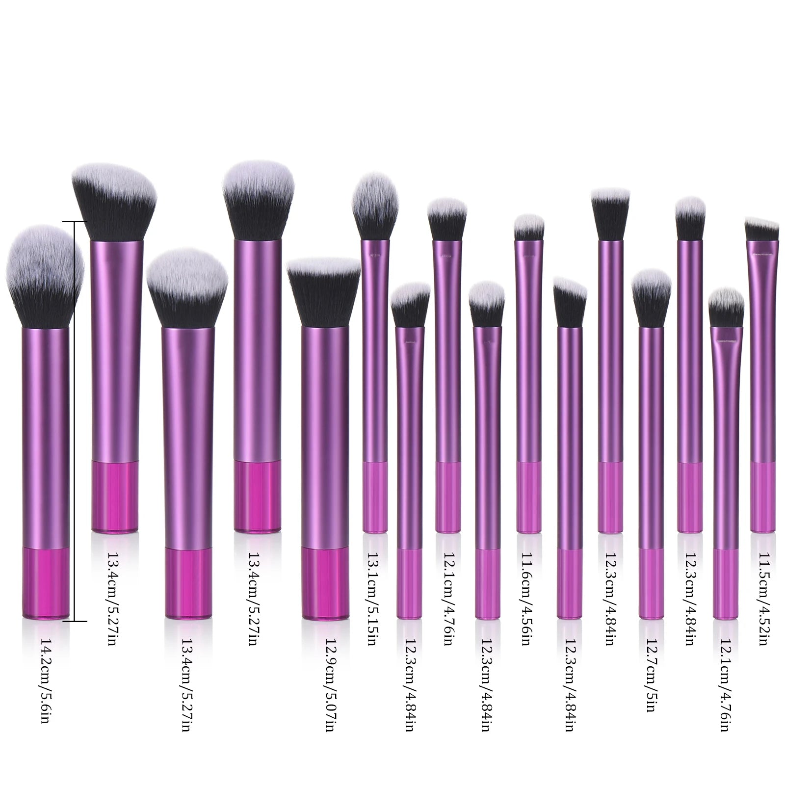 KOSMETYKI Makeup Brush Set - Premium Synthetic Foundation, Powder, Contour, Eyeshadow & Brow Brushes With Translucent Handles