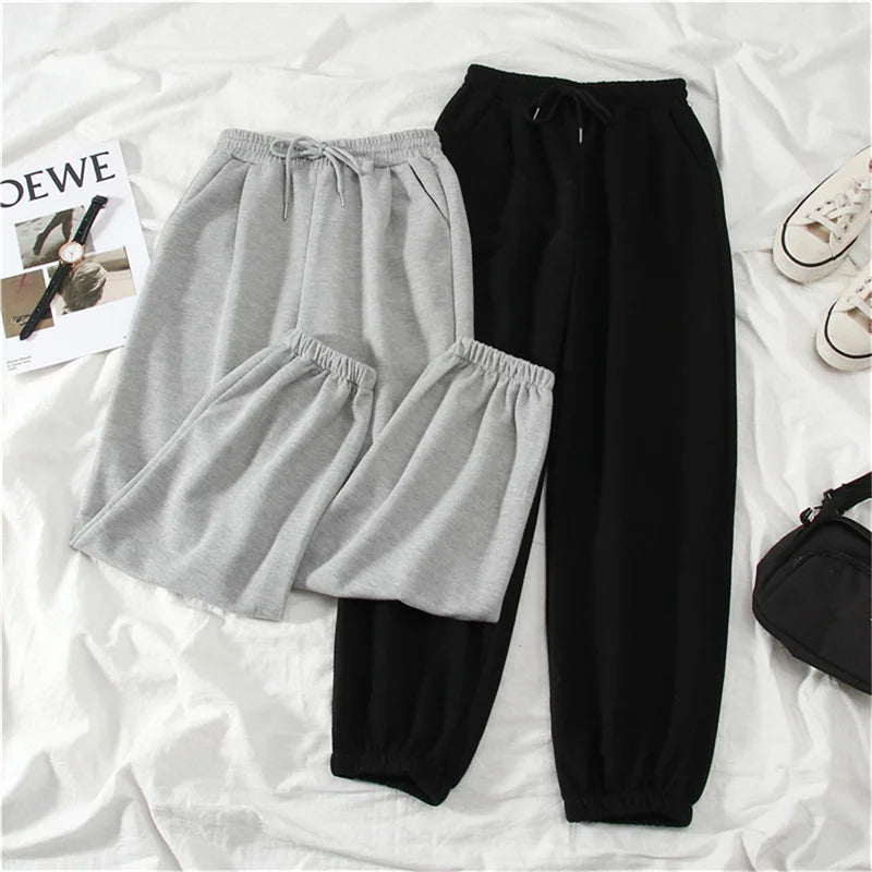 Gray women Sweatpants Autumn New Baggy Fashion Oversize Sports Pants Black winter thick Joggers Streetwear Trousers