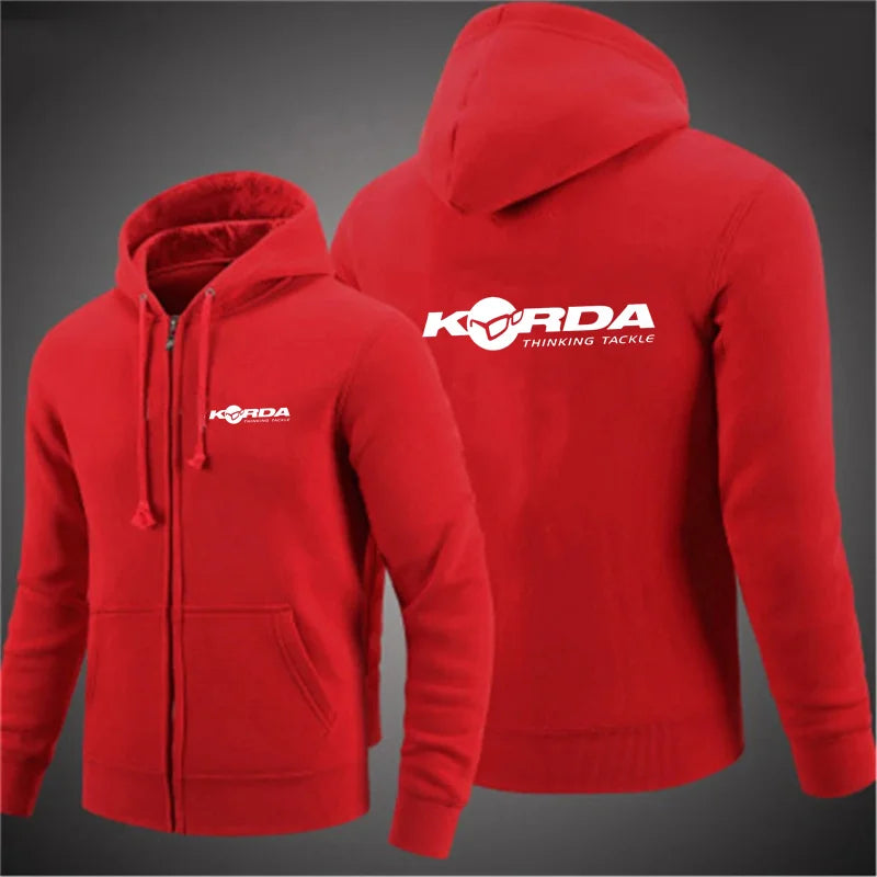 2024 Men's Korda Inspired Tribute Casual Zipper Hoodies Coats Fishing Carp Sweatshirts Jacket Tracksuit Fashion Comfortable Tops