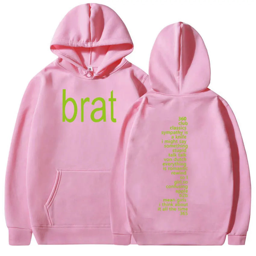 Charli XCX Brat 2024 Tour Album Print Hoodie Men Hip Hop Retro Pullover Sweatshirt Unisex Casual Oversized Hooded Y2k Streetwear