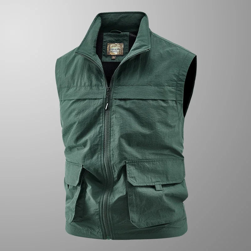 Embroidered Vest Waterproof Luxury Men's Clothing Sleeveless Jacket Tactical Camping Fashion Leather Vests Hunting Jackets Man