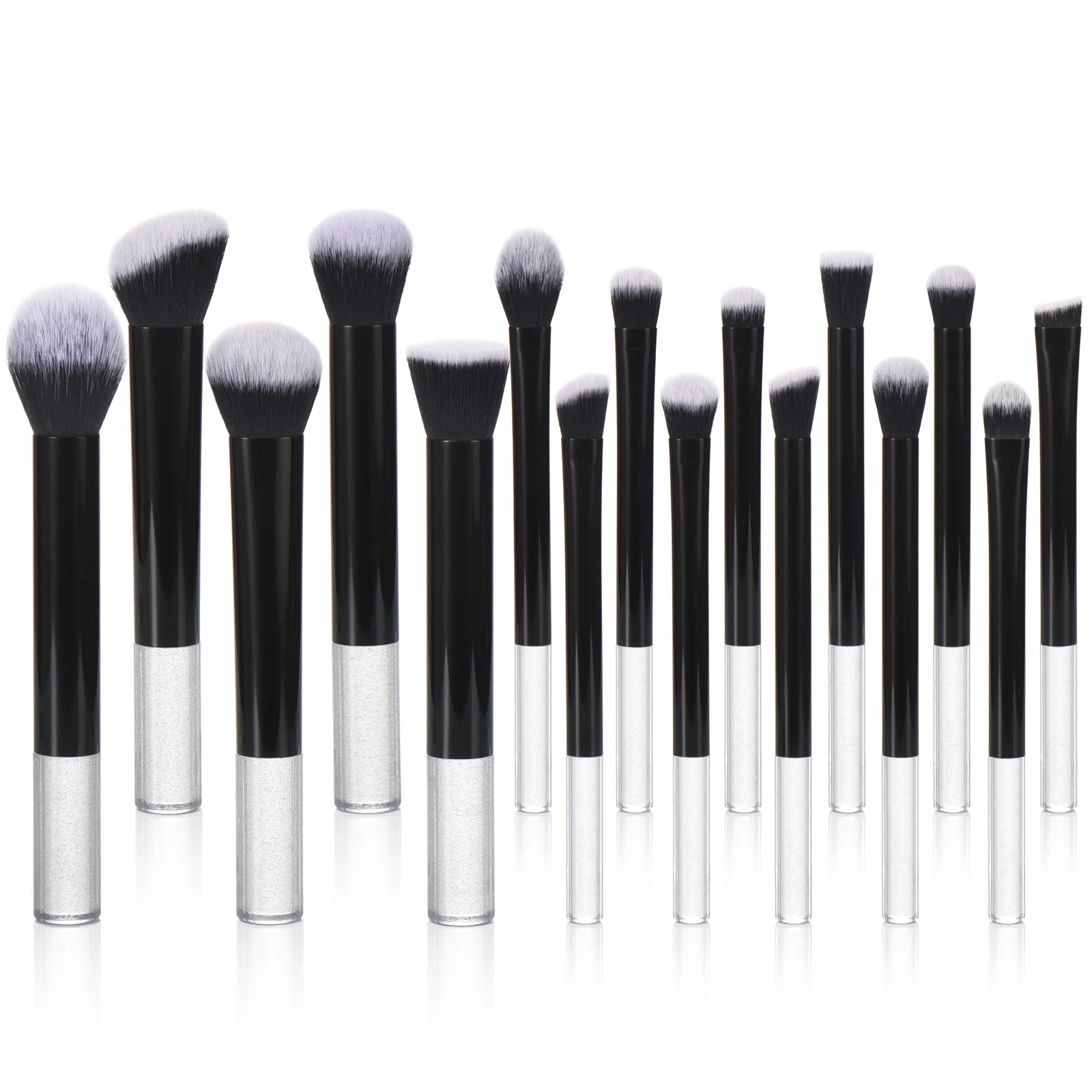 KOSMETYKI Makeup Brush Set - Premium Synthetic Foundation, Powder, Contour, Eyeshadow & Brow Brushes With Translucent Handles