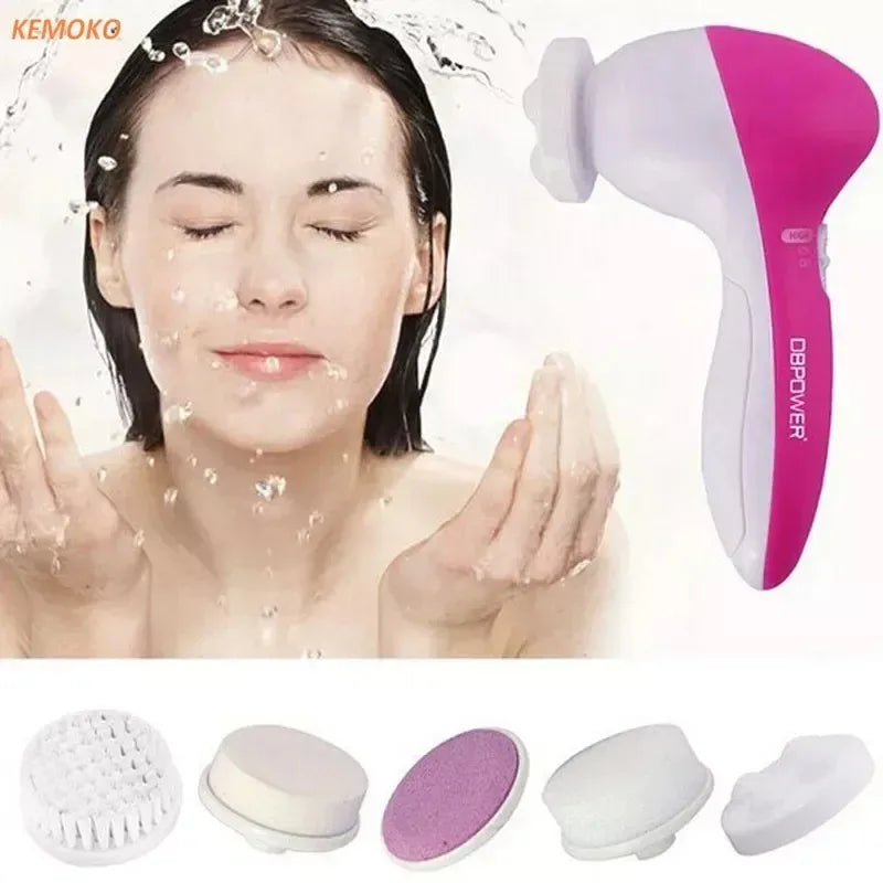 5 in 1 Electric Facial Cleanser Wash Face Cleaning Machine Skin Pore Cleaner Wash Machine Spa Blackhead Cleaning Facial Cleanser