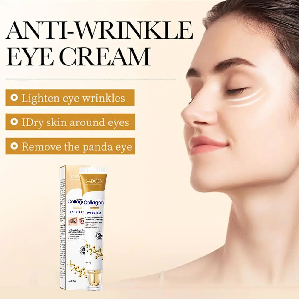 Instant Eye Bag Removal Cream Collagen Anti-Wrinkle Fade Fine Lines Firming Skin Anti Dark Circle Puffiness Brighten Eye Care