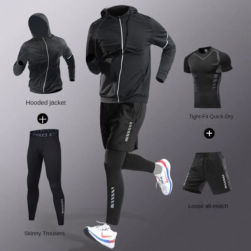 Men's Ice Fiber Quick-Dry Running & Fitness Full Set/Suit Tracksuit For Marathon, Training & Cycling，Jogging,Gym， sweatpants