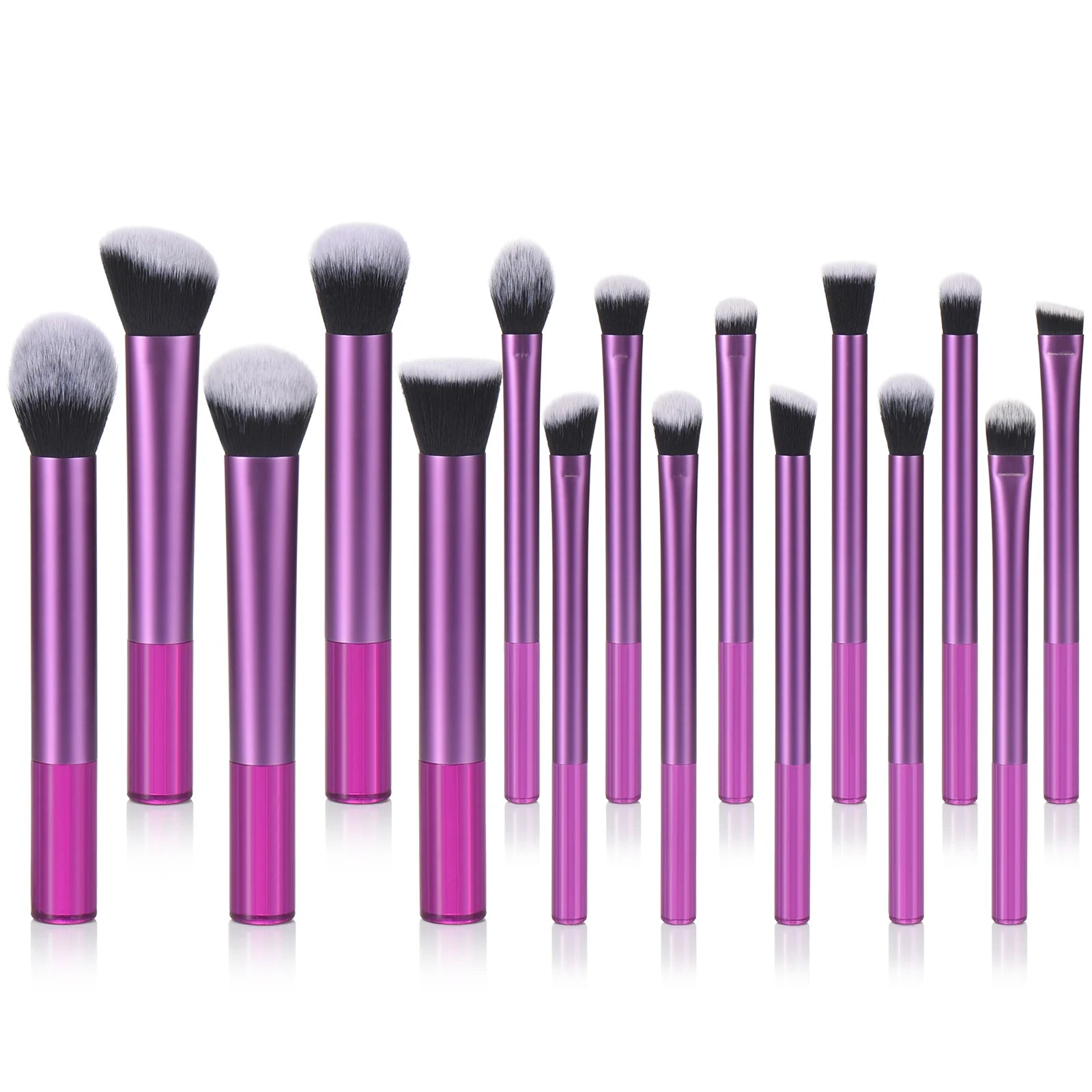 KOSMETYKI Makeup Brush Set - Premium Synthetic Foundation, Powder, Contour, Eyeshadow & Brow Brushes With Translucent Handles