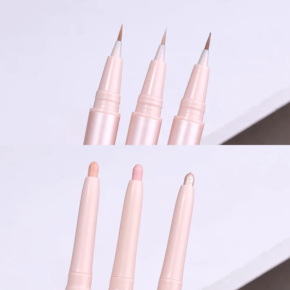 Double Ended Lying Silkworm Pencil Highlighter Makeup Pen Nude Liquid Contour Liner Eye Brightener Make Up Stick MulitFuntional