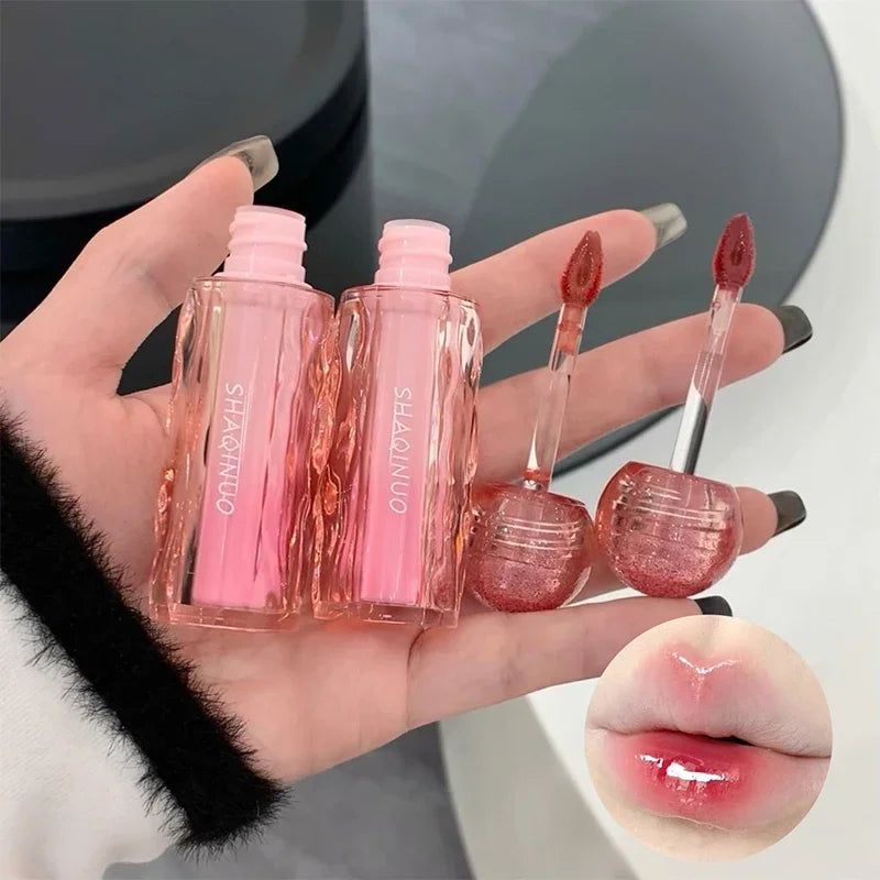 Mirror Lip Glaze Gloss Lasting Waterproof Non Stick Cup Bright Lipstick Lip Ink Tint Luxury Korean Nude Pink Makeup Cosmetics