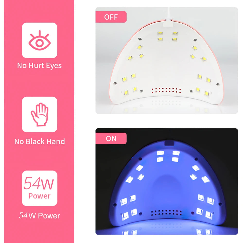 Nails Lamp UV Led Lamp Manicure 36W Nail Polish Drying Lamp Smart Sensor USB Rechargeable Nails Heating Dryer Tool