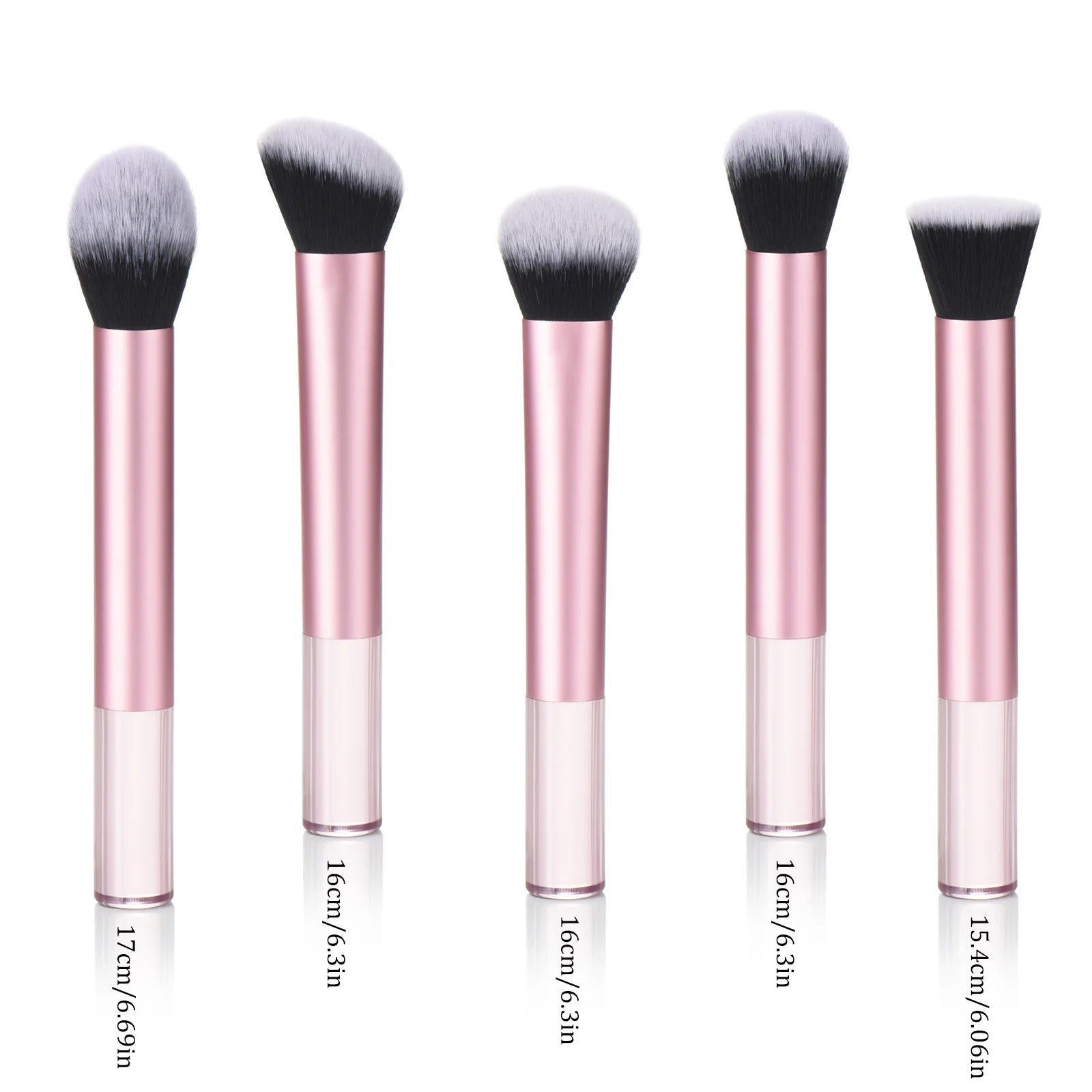 KOSMETYKI Makeup Brush Set - Premium Synthetic Foundation, Powder, Contour, Eyeshadow & Brow Brushes With Translucent Handles