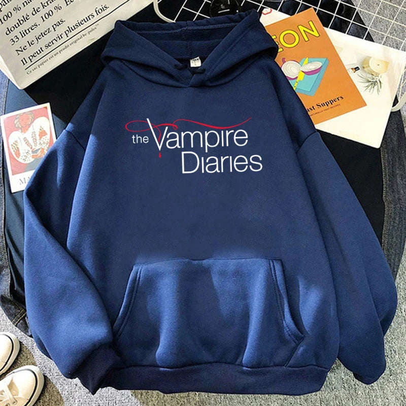 New The Vampire Diaries Print Hoodie Women Men Casual Tops Autumn And Winter Sweatshirts Long Sleeve Harajuku Pullover