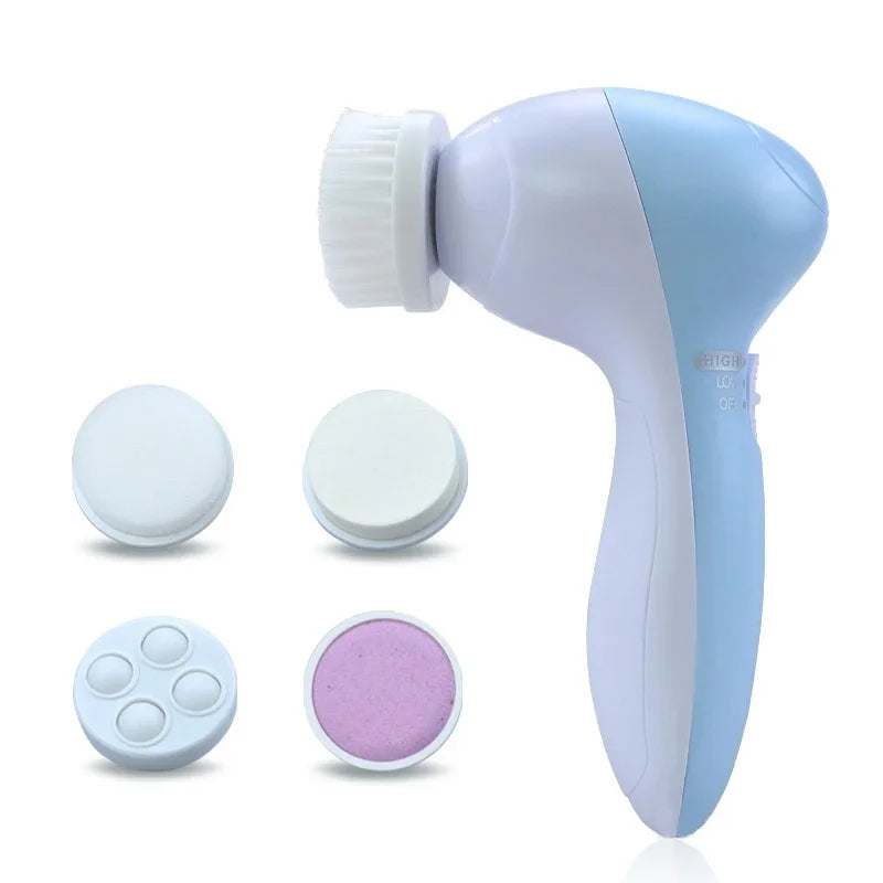 Electric Facial Cleanser Wash Face Cleaning Machine Skin Pore Cleaner Wash Machine Spa Blackhead Cleaning Facial Cleanser 5 in 1